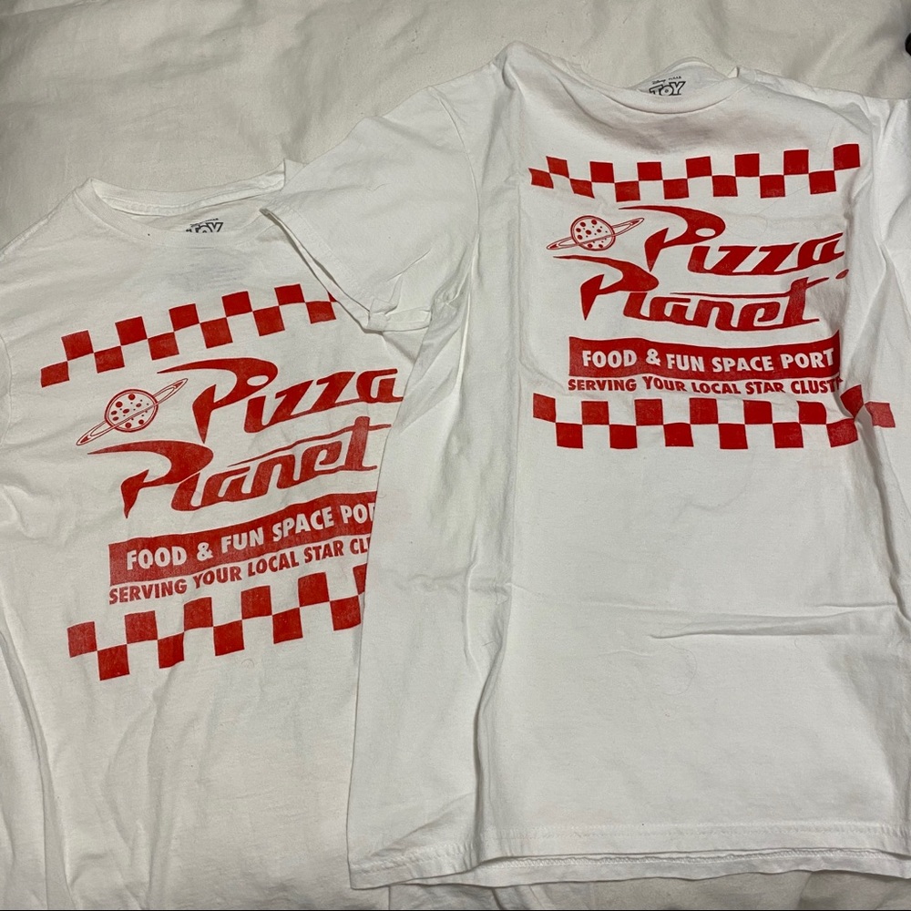 PIZZA PLANET SHIRTS SIZE SMALL AND MEDIUM DISNEY